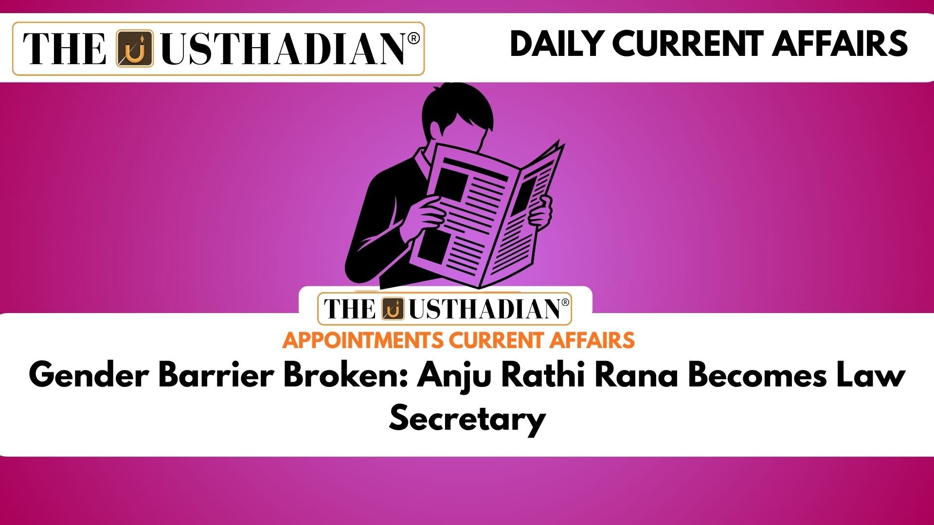Gender Barrier Broken: Anju Rathi Rana Becomes Law Secretary