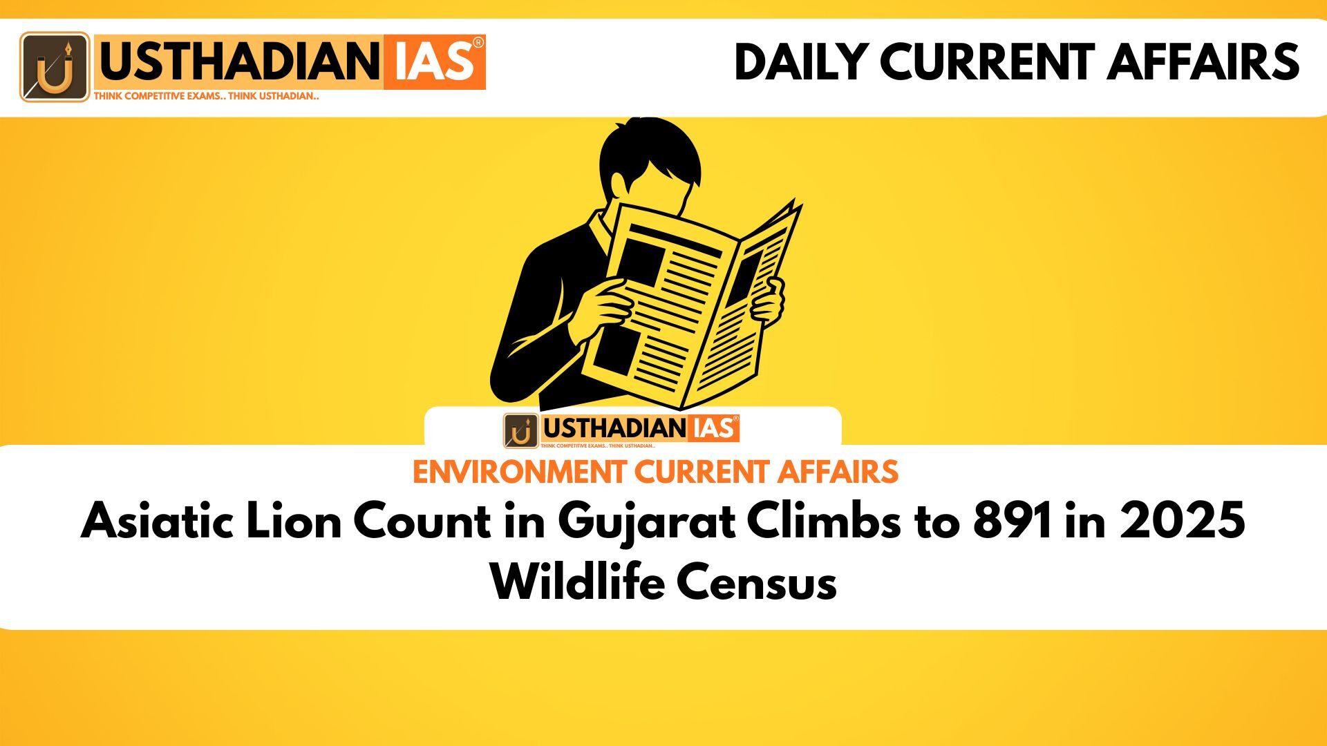 Asiatic Lion Count in Gujarat Climbs to 891 in 2025 Wildlife Census