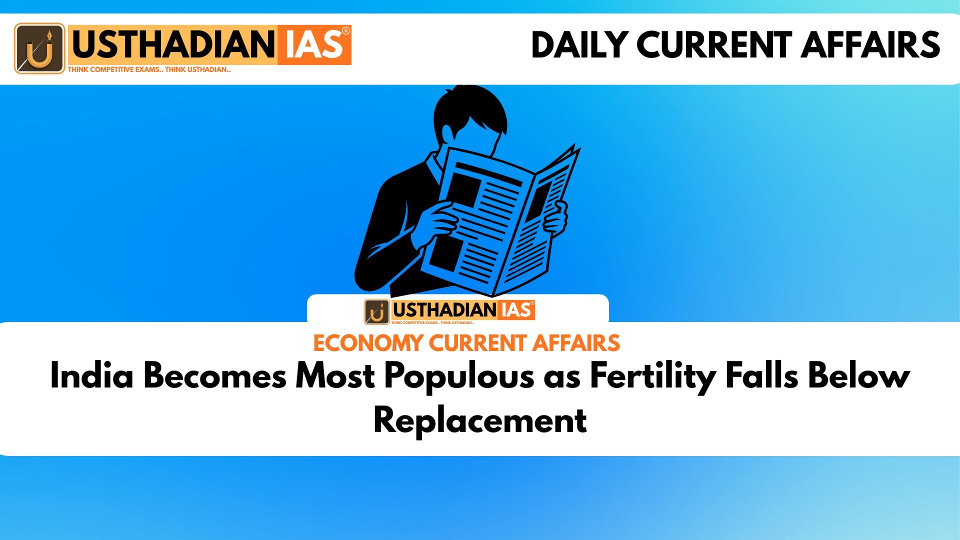 India Becomes Most Populous as Fertility Falls Below Replacement