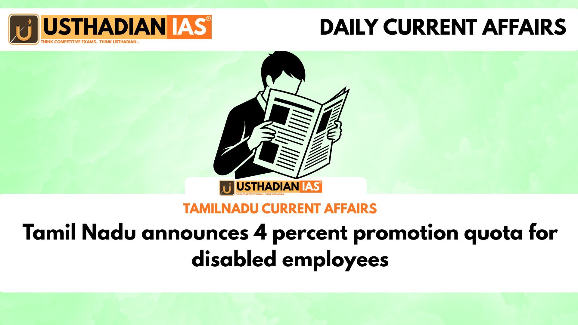 Tamil Nadu announces 4 percent promotion quota for disabled employees
