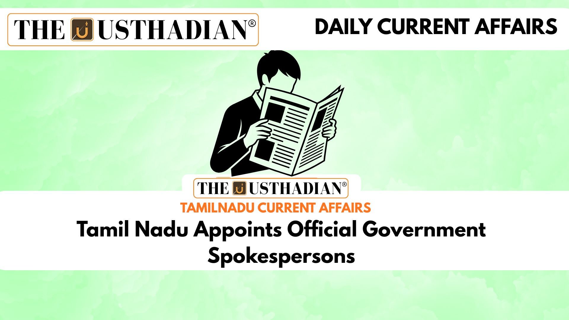 Tamil Nadu Appoints Official Government Spokespersons