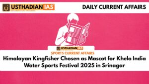 Himalayan Kingfisher Chosen as Mascot for Khelo India Water Sports Festival 2025 in Srinagar