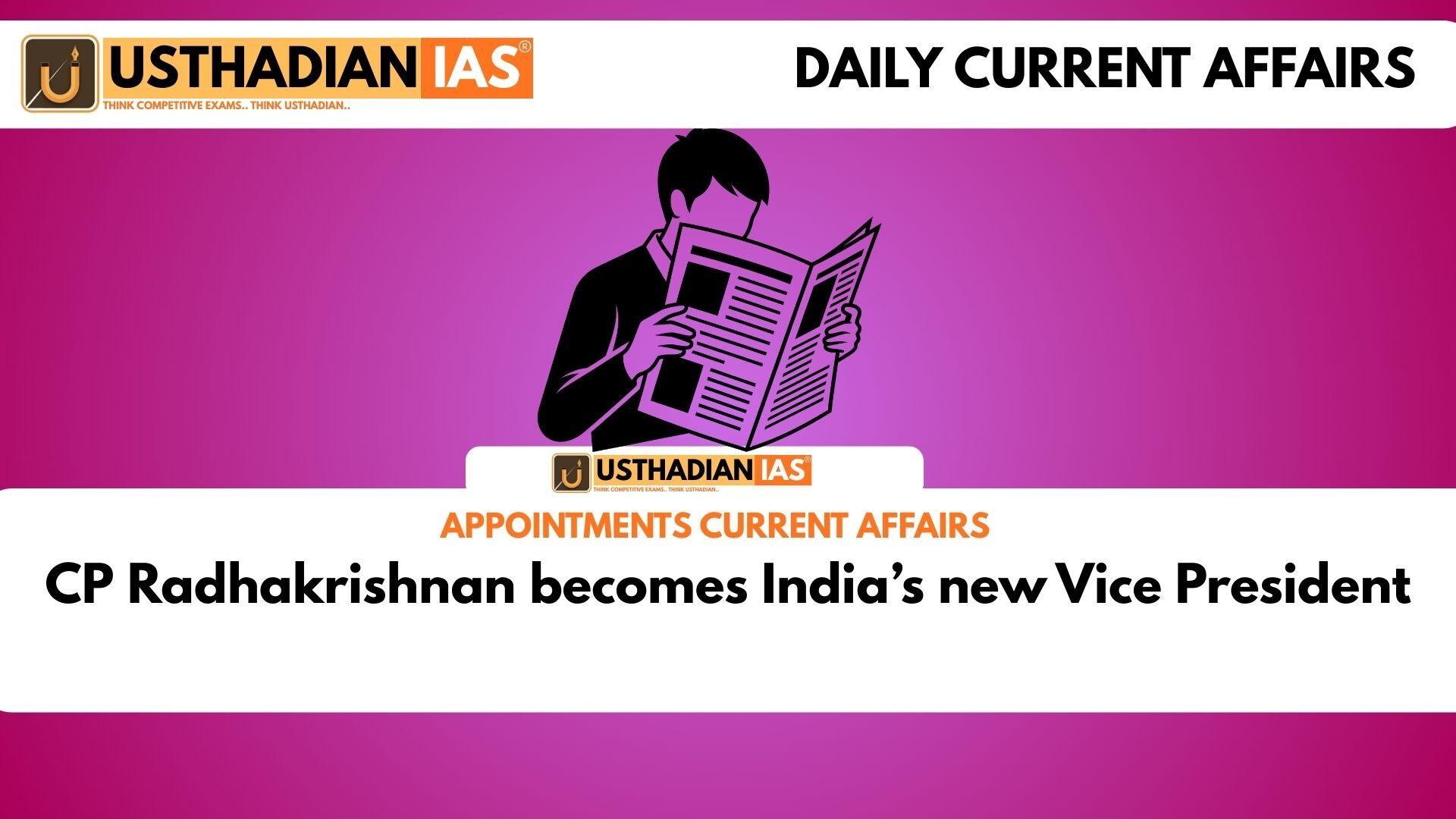 CP Radhakrishnan becomes India’s new Vice President