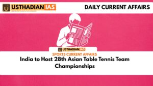 India to Host 28th Asian Table Tennis Team Championships