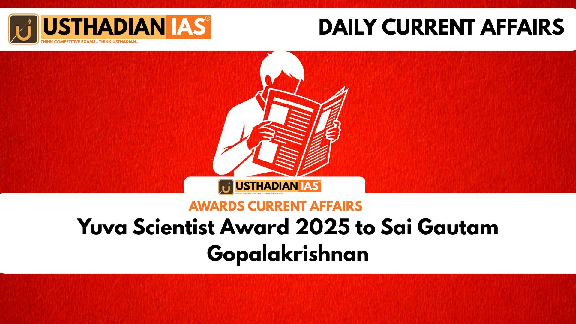 Yuva Scientist Award 2025 to Sai Gautam Gopalakrishnan