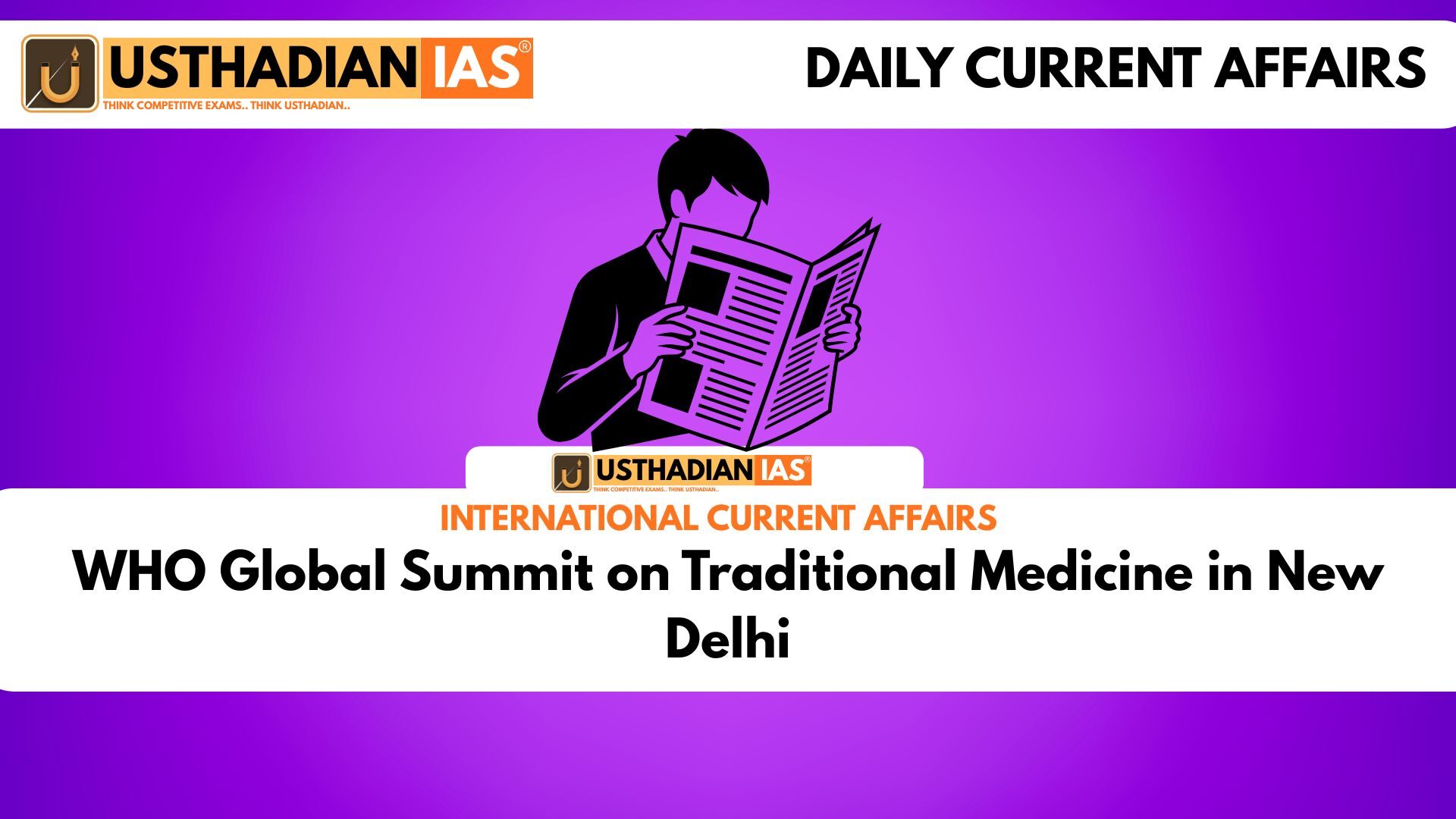 WHO Global Summit on Traditional Medicine in New Delhi